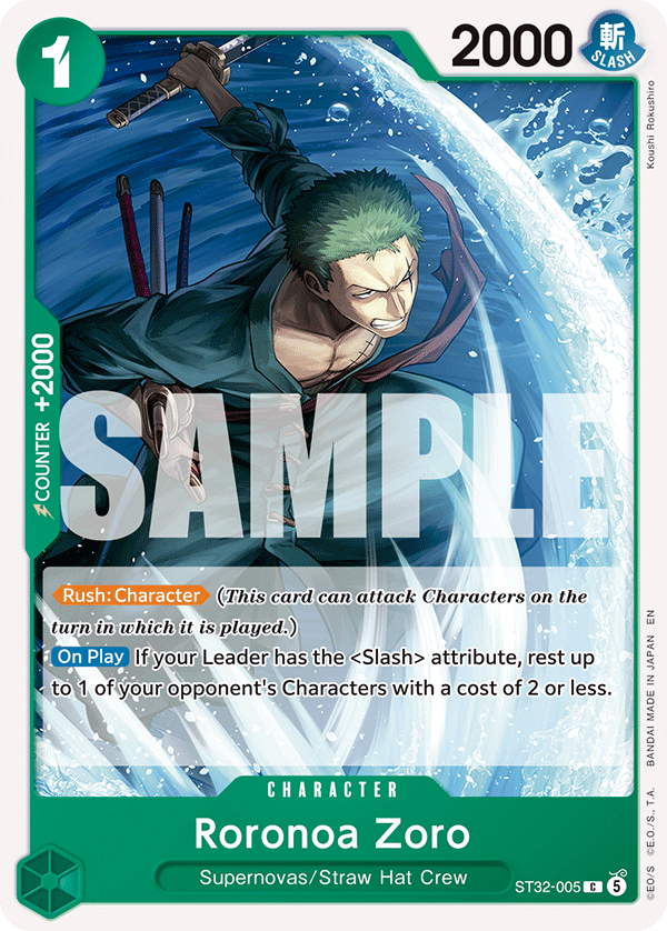 Roronoa Zoro - ST32-005 - GREEN Roronoa Zoro