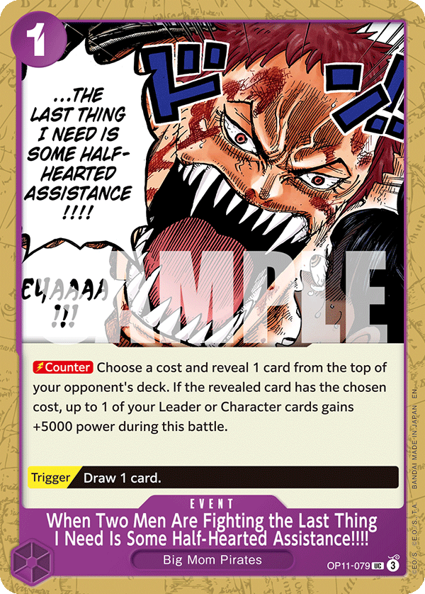 When Two Men Are Fighting the Last Thing I Need Is Some Half-Hearted Assistance!!!! - OP11-079 - PURPLE Charlotte Katakuri