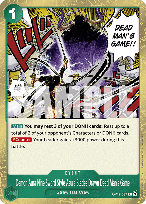 Demon Aura Nine Sword Style Asura Blades Drawn Dead Man's Game - OP12-037 - LEGACY OF THE MASTER