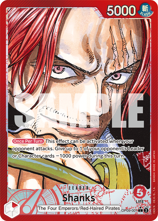 Shanks (Alternate Art) - OP09-001 - EMPERORS IN THE NEW WORLD