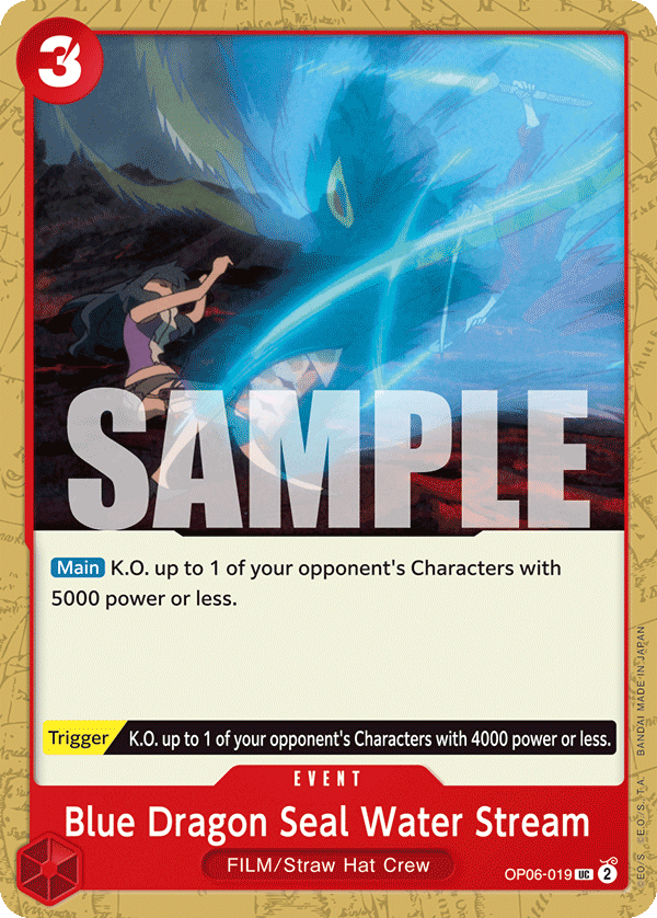 Blue Dragon Seal Water Stream - OP06-019 - WINGS OF THE CAPTAIN