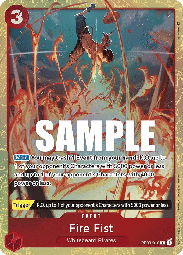 Fire Fist (Alternate Art) - OP03-018 - PILLARS OF STRENGTH