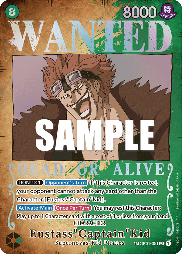 Eustass"Captain"Kid (SP, Wanted Poster) - OP01-051 - PILLARS OF STRENGTH