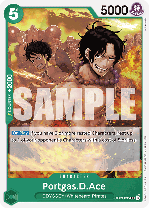Portgas.D.Ace - OP09-035 - GREEN/YELLOW Yamato