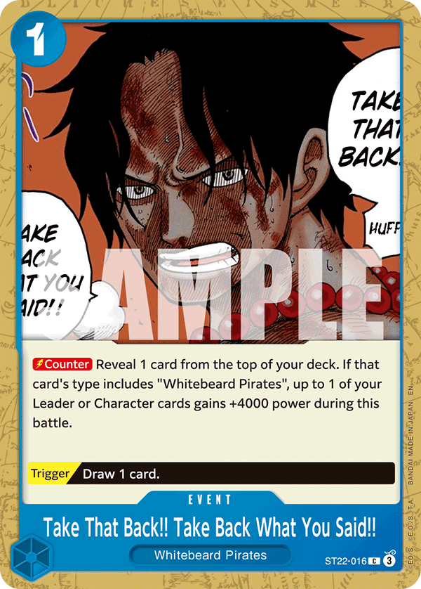 Take That Back!! Take Back What You Said!! - ST22-016 - Ace & Newgate