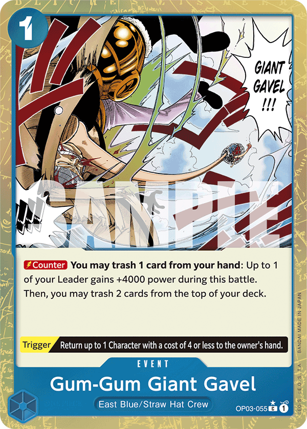 Gum-Gum Giant Gavel (Textured Foil) - OP03-055 - ONE PIECE CARD THE BEST