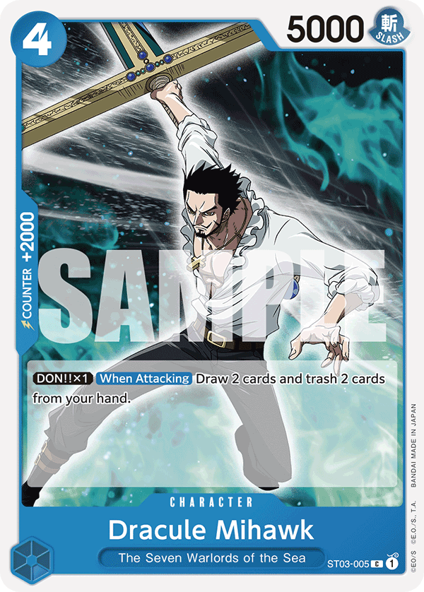Dracule Mihawk - ST03-005 - Blue Donquixote Doflamingo